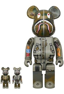 BE@RBRICK 400% 100% BAPE × ALPHA CAMO SHARK 2023 Bearbrick A BE@RBRICK 400% 100% BAPE × ALPHA CAMO SHARK 2023 Bearbrick A