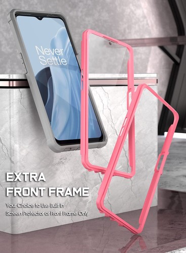 Poetic Case For OnePlus Nord N300 5G Bumper with Built-in Screen Cover Pink - Picture 4 of 6