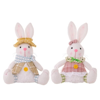 Festival Easter Rabbit Window Decorations with LED Light Desktops Ornaments
