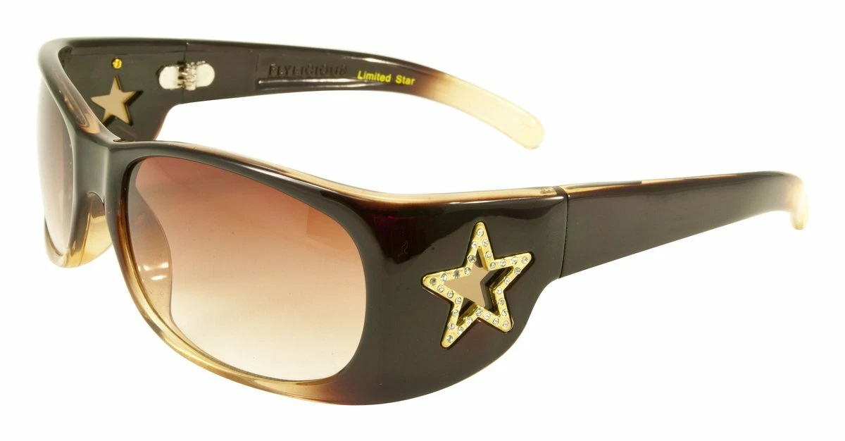 BRAND NEW Black Flys x FLY GIRLS Sunglasses FLYLICIOUS STAR CARAMEL Brown  LENS