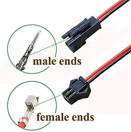 50-Pair 2-Pin For JST SM Plug Male+Female Connector 22AWG Electrical Cable Wires - Picture 4 of 18