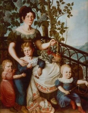 high quality oil painting  handpainted on canvas "a lady with her children"