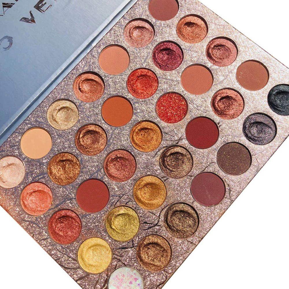 Natural Brown Orange Matte Pearlescent Shimmer Glitter Eyeshadow
