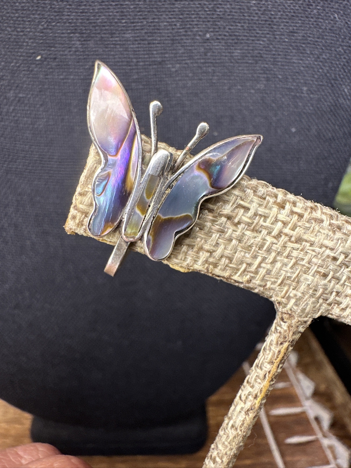 Sterling Silver ALPACA Mexico Abalone Shell Butte… - image 2