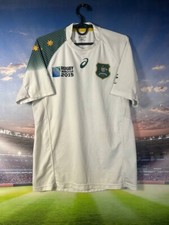 Australia Team Jersey Rugby Union World Cup 2015 Shirt White Asics Men Size M