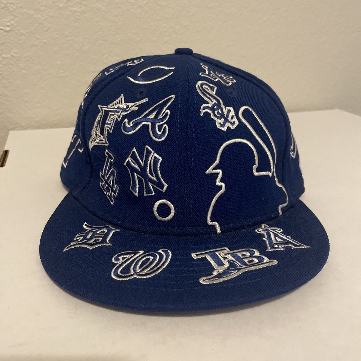 【海外限定‼️】 MLB全チームロゴNEWERA 59FIFTY CAPキャップ New Era 59fifty MLB All Over Logo Team Blur Fitted Blue Cap
