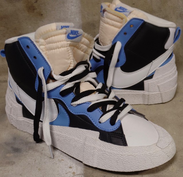 nike blazer mid sacai white black legend blue