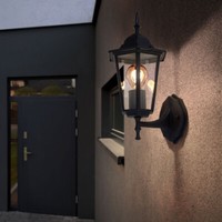 Wandlampe AußEn Wandleuchte Laterne Gartenlampe Alu Schwarz Wetterfest 1 Flammig