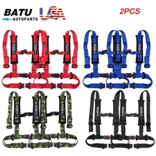 1Pair 2" 4-Point Harness Sport Quick Release Safety Seat Belt for Universal Car
