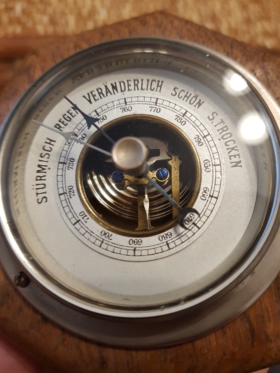 LUFFT Vintage Inlaid Aneroid Barometer with stones | eBay