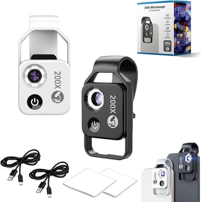 Nanozoom 200X Magnification Zoom High-Tech Clip-On Lens Cell Phone Microscope