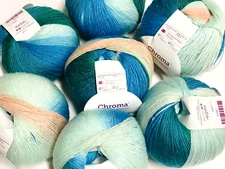 MERMAID 100gr Skein 396yd Knit Picks CHROMA FINGERING SW Merino Wool+Ny Sgl YARN