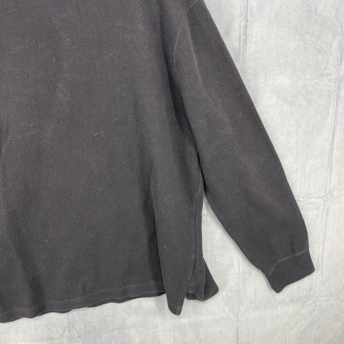 Polo by Ralph Lauren Sweater Mens XL Black Quarter Zip Logo 100% Cotton Knit - Picture 8 of 11