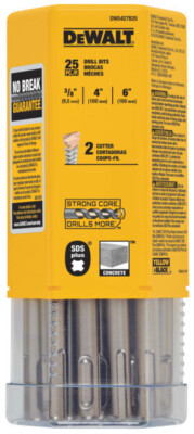 DEWALT DW5427B25 25 PACK 3/8'' X 4'' X 6'' SDS PLUS ROTARY HAMMER DRILL BIT