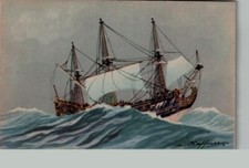 Lot de 3 CPA Identiques Thème BATEAUX A VOILES - Ligue Maritime et coloniale