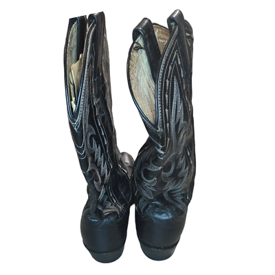 DAN POST Black Teju Lizard Leather Cowboy Boots Men’s 8.5 D Made USA 16830 Dan Post Style #16830 Genuine Teju Lizard Boots Men main image 4