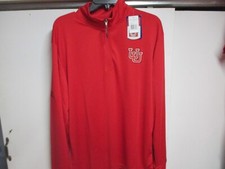 UNIVERSITY OF UTAH UTES "CHAMPION BRAND" MENS 1/4 ZIP TOP X-LARGE NWT RED