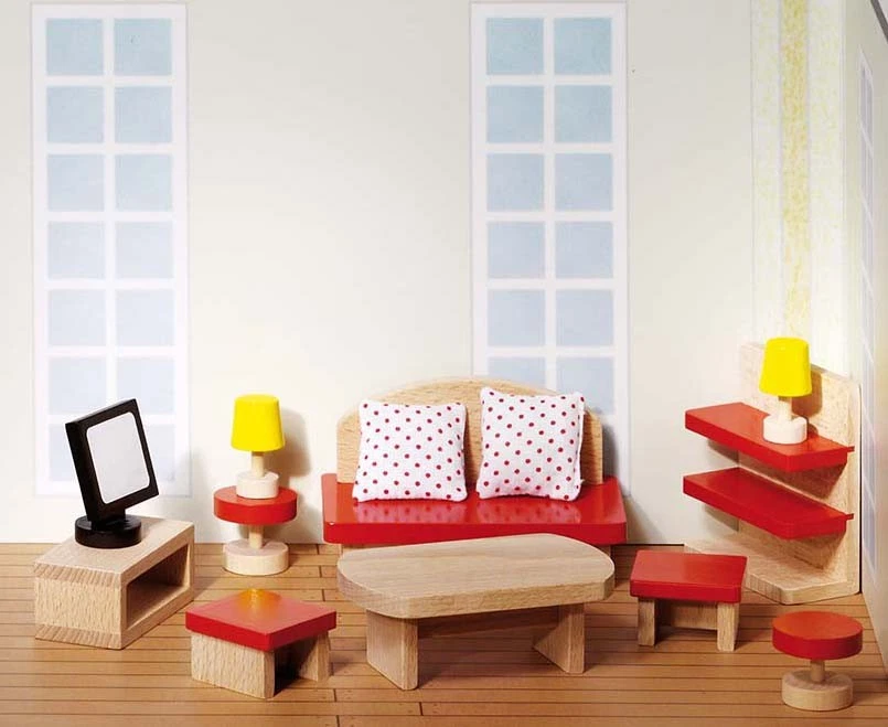Goki 51716 Puppenmöbel Wohnzimmer Basic