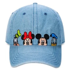 Disney Parks 2024 Mickey And Friends Denim Jean Baseball Cap Hat WDW NEW
