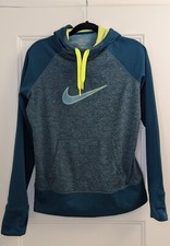 Nike Logo Hoodie Women's Size Medium Green Long Sleeve Sport Polyester