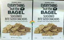 2 Packs Trader Joe's Everything But The Bagel Bite Sized Crackers 10oz Each Pack