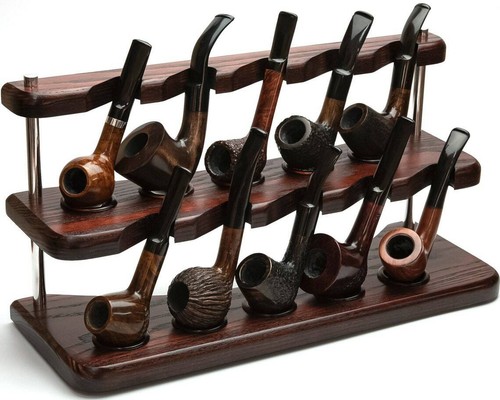 Soporte para pipas de madera clásicas estante de madera para pipas de tabaco soporte tazón para fumar - Imagen 6 de 9