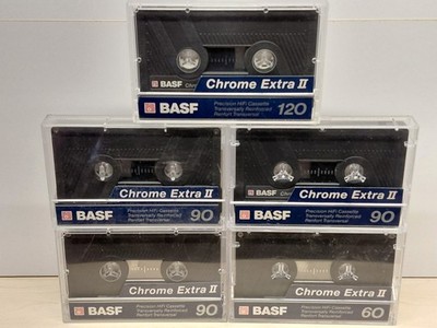 5x Basf Chrome Extra II 60/90/120  *UNBESCHRIFTET+STICKER* TYPE 2 IEC II