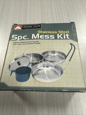 Ozark Trail Space-Saving 5-Piece Cookware Mess Kit – Stainless Steel with Copper