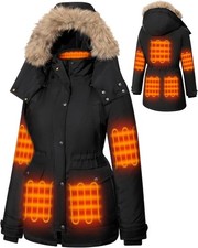 Heated Jackets for Women with 18400mAh 12V Battery Pack Large, Black