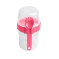 NEW Lock & Lock To Go 2 Way Container with Fork Hot Pink