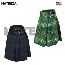 Falda escocesa escocesa escocesa escocesa escocesa 16" mini plisada ajustable Highland Wear para mujer