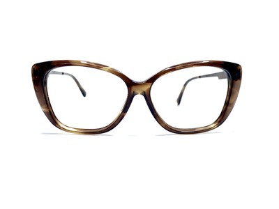 Vera Wang Brown Tortoise Gold Clear Cat Eye Glasses V442 BR 54 13 140