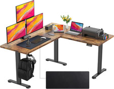 L Shaped 63" Home Office Computer Desk with Mouse Pad Electric Standing Desk NEW