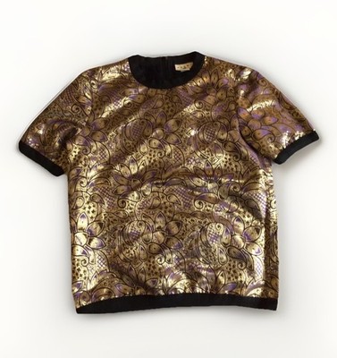 Marni X H&M Damen Metallic Bluse Top Größe UK 8 EUR 36