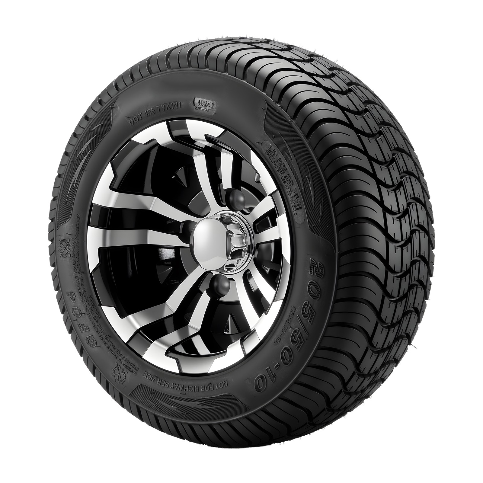 Uimoso Golf Cart Wheels & Tires Set of 4 10" 205/50-10 Compatible with Club Car