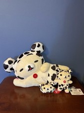 NWT San-X Rilakkuma Korilakkuma Sleeping Cow Set 18"/6 /3 Keychain Round1