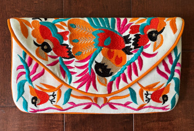 La Chic Designs Tropical Clutch Purse Birds of Paradise Includes Chain Strap