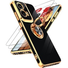 for Moto G-Stylus-5G-2024 Case with Tempered Glass Screen Protector, Rose Gold E