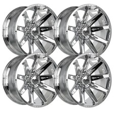 Set-4 Off Road Monster M25 20x10 5x139.7 -19mm Chrome Wheels Rims 20 Inch