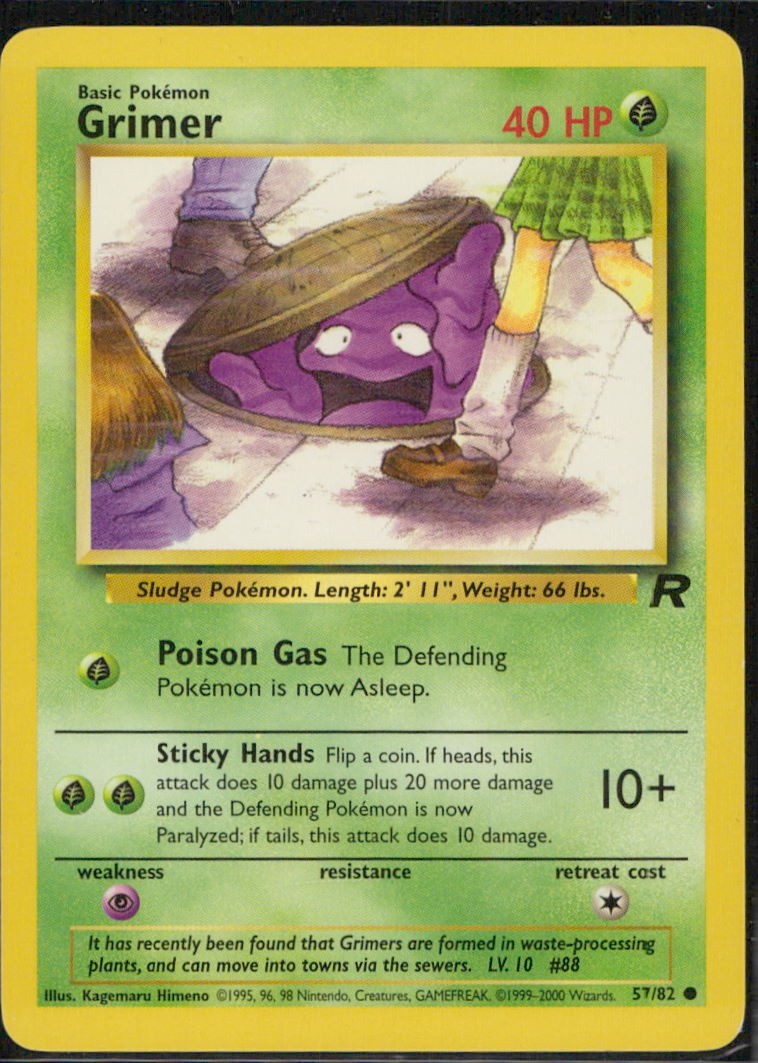 Grimer Team Rocket 57/82 NM Pokemon TCG Unlimited Kagemaru Himeno