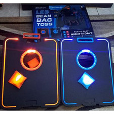 LED Cornhole Board Set - Light Up Bean Bag Toss with 6 Bags