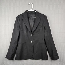 Theory Womens Black Two Button Blazer Suit Jacket Size 8 USA