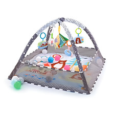 RLS Unisex Grey Baby activity Gym play mat, with safety netting for protection a