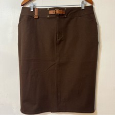 Lauren Ralph Lauren Business Casual Knee Length Classic Skirt Brown Size 12