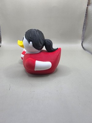 Lincoln Volleyball Duck 3D Printed Figurine Red White Sports Desk Decor Gift