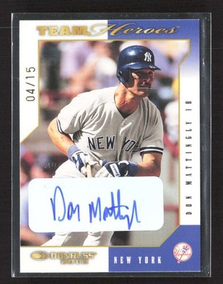 2003 Donruss Team Heroes Don Mattingly #354 Autograph Auto /15 TV7290