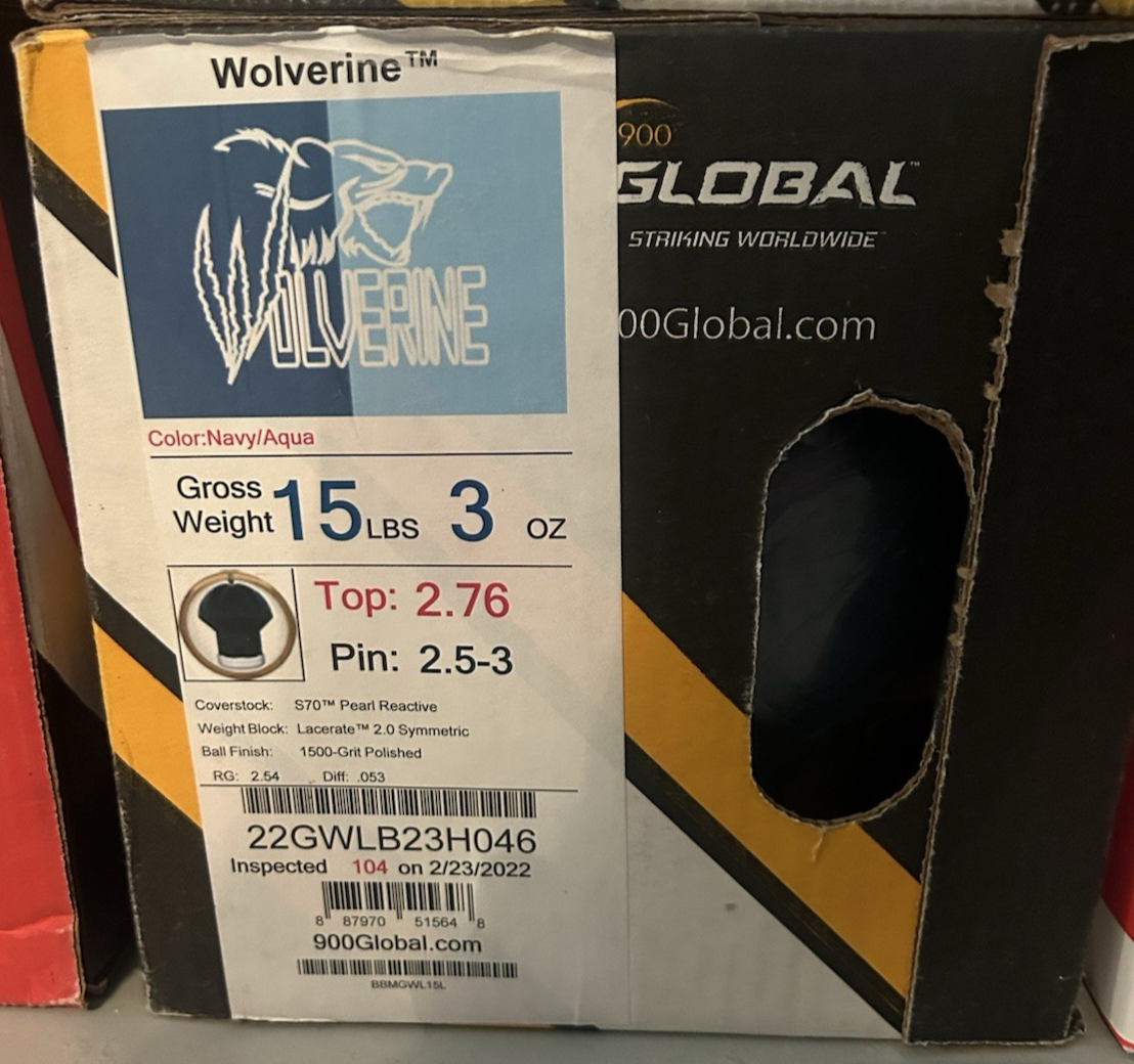 900 Global Wolverine Bowling Ball 1st Quality Undrilled | 15lbs