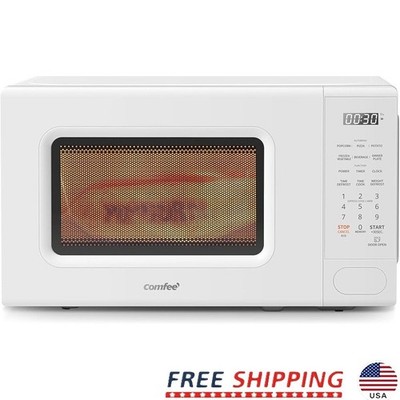 Child Safe Microwave W/ 2-Step Lock 700W Compact Countertop Auto Cook Functions