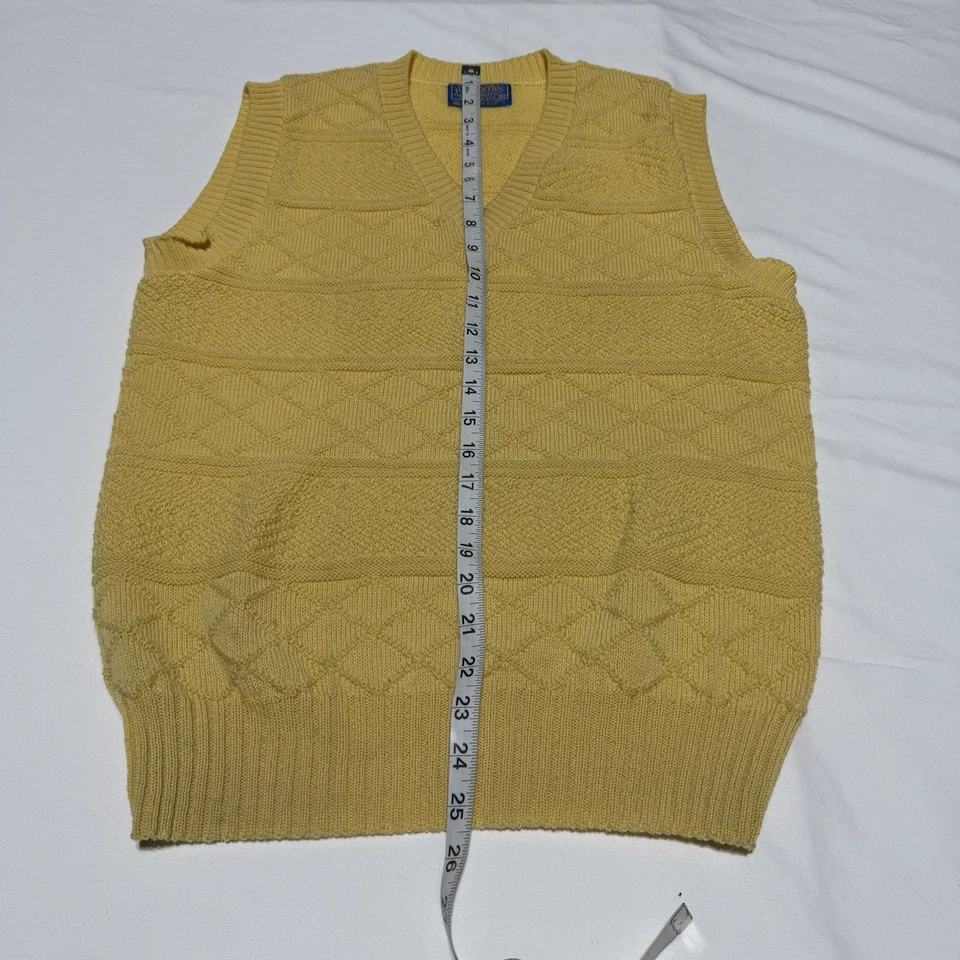 Pendleton Pure Virgin Wool Sweater Vest Medium Yellow - Image 3 of 4