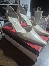 Ladies Maripe Leather Slide In Covered Back, Pointed Toe Heels Size 9.5